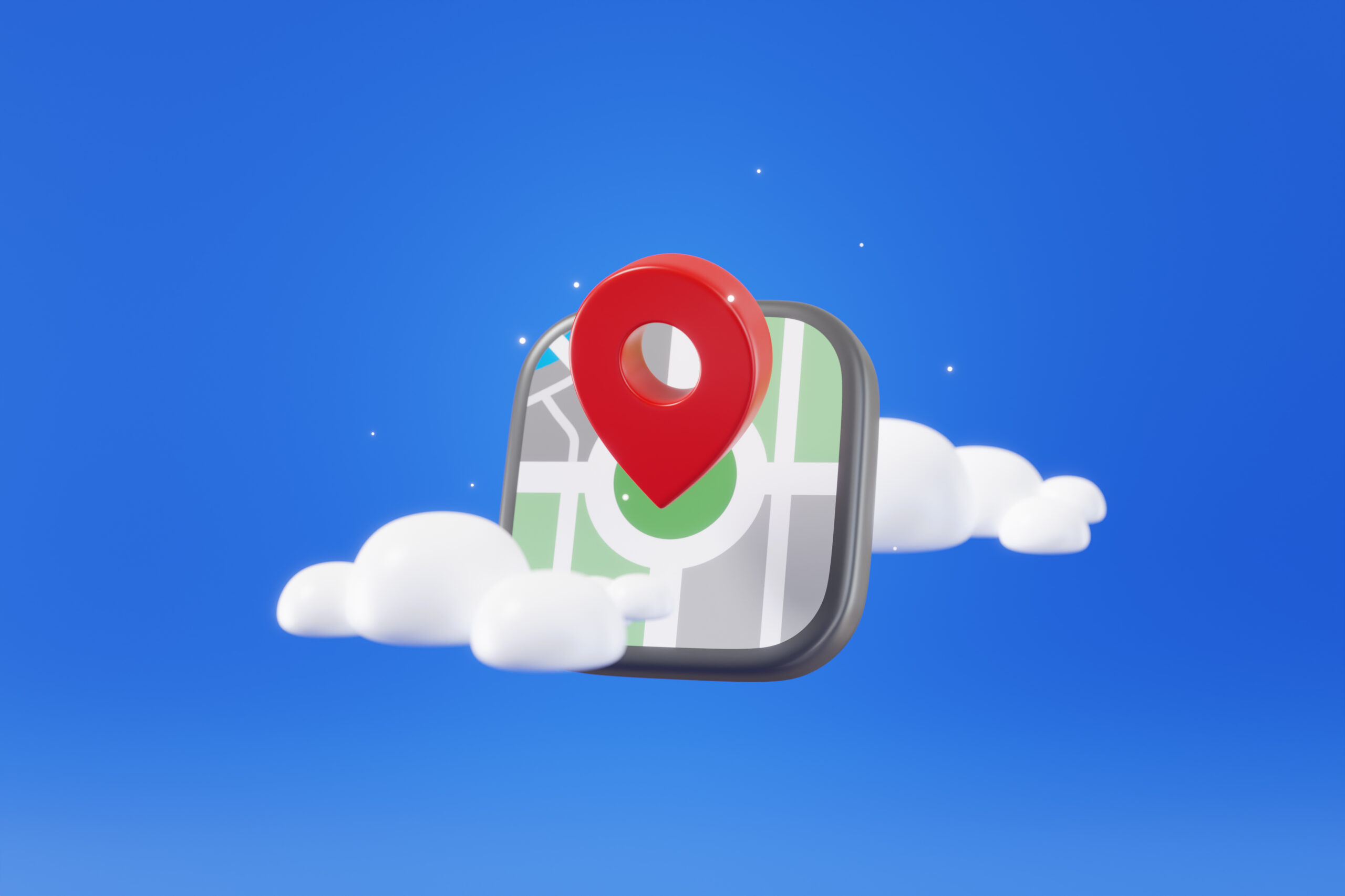 iPad Mockup with maps and pins